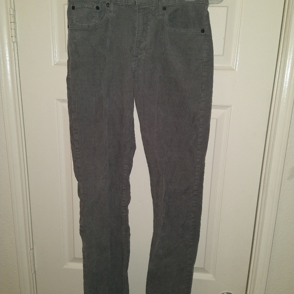 Lucky Brand 121 Slim Gray Corduroy Cotton Blend Pants Men's sz 29x32.
